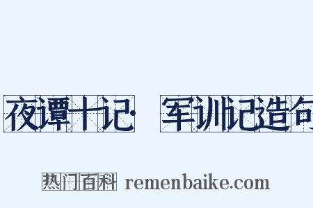 夜谭十记·军训记造句是什么意思的图片